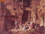 W�scherinnen am Brunnen nach Spitzweg